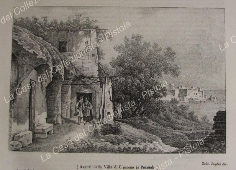 POZZUOLI, Campania. Villa di Cicerone. Poliorama Pittoresco 1839. Intero fascicolo …