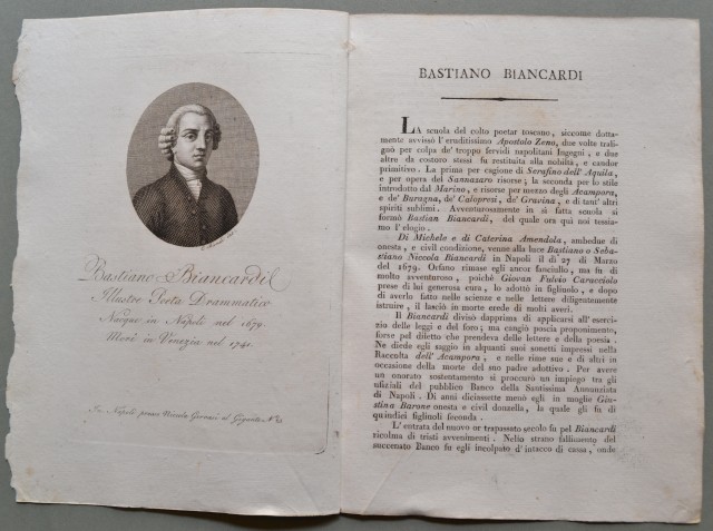 REGNO DI NAPOLI. Campania. BIANCARDI BASTIANO, nato a Napoli nel …