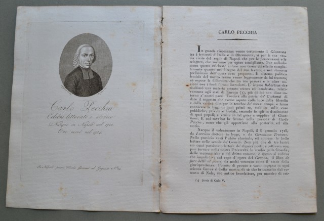 REGNO DI NAPOLI. Campania. CARLO PECCHIA, nato a Napoli nel …