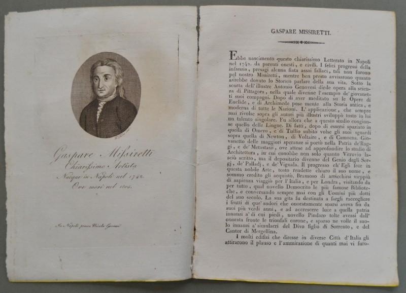 REGNO DI NAPOLI. Campania. GASPARE MISSIRETTI. Napoli 1742 - 1805. …