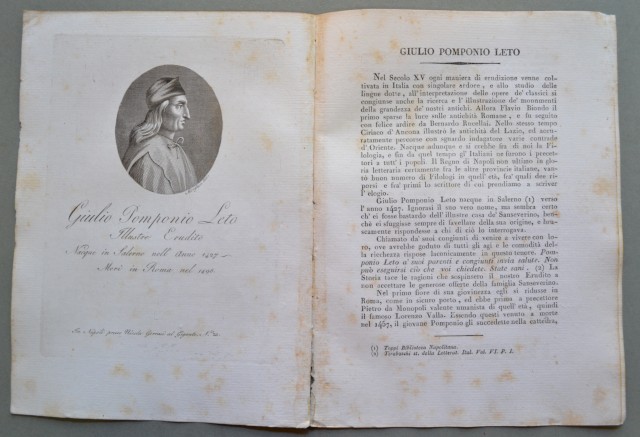 REGNO DI NAPOLI. Campania. LETO GIULIO POMPONIO, nacque a Salerno …