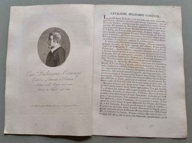 REGNO DI NAPOLI. Puglia. CAVALIERE BELISARIO CORENZI, nato ad Acaja …