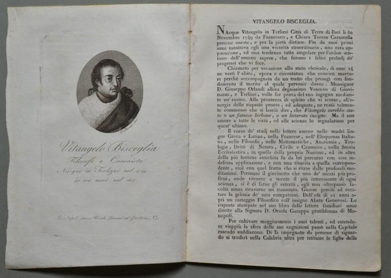 REGNO DI NAPOLI. Puglia. VITANGELO BISCEGLIA. Terlizzi (Bari) 1749 - …