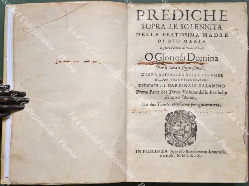 (Religione - ediz. ‚Äò600) DELLE COLOMBE RAFFAELE. PREDICHE SOPRA LE …