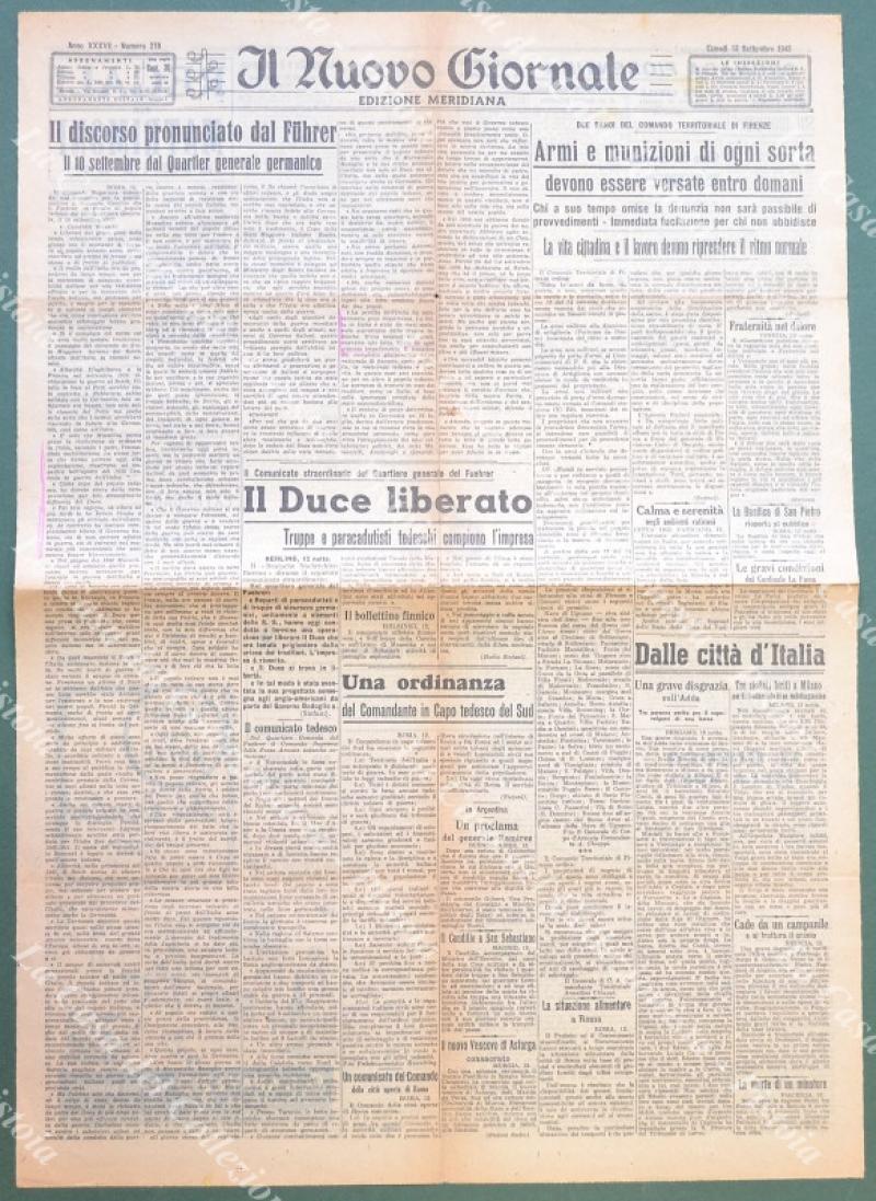 REPUBBLICA SOCIALE ITALIANA. IL DISCORSO PRONUNCIATO DAL FUHRER. IL DUCE …