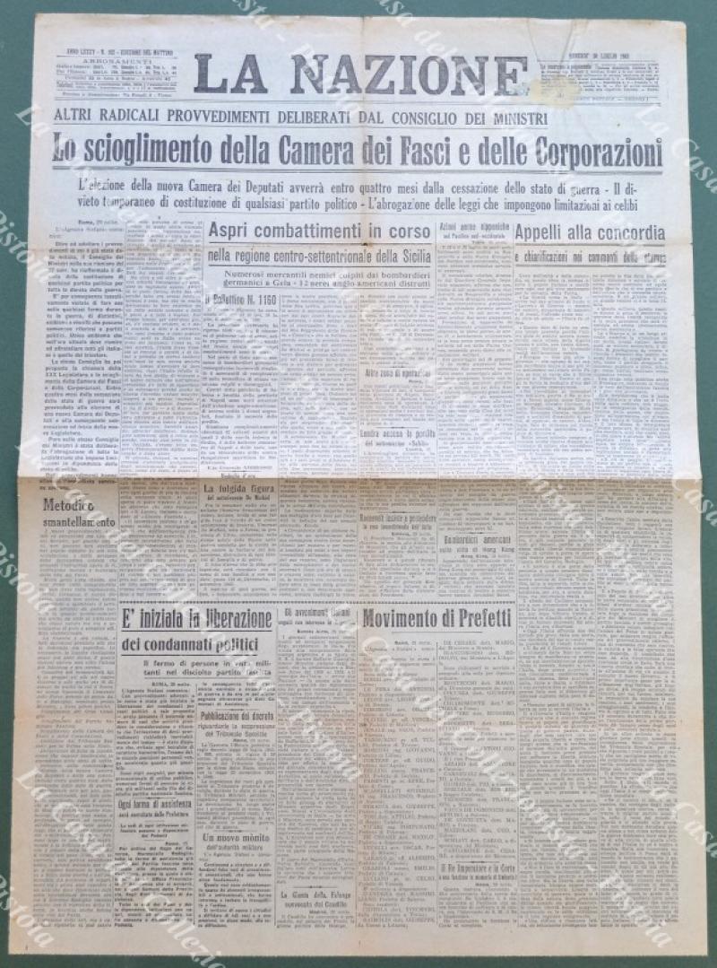 REPUBBLICA SOCIALE ITALIANA. LO SCIOGLIMENTO DELLA CAMERA DEI FASCI E …