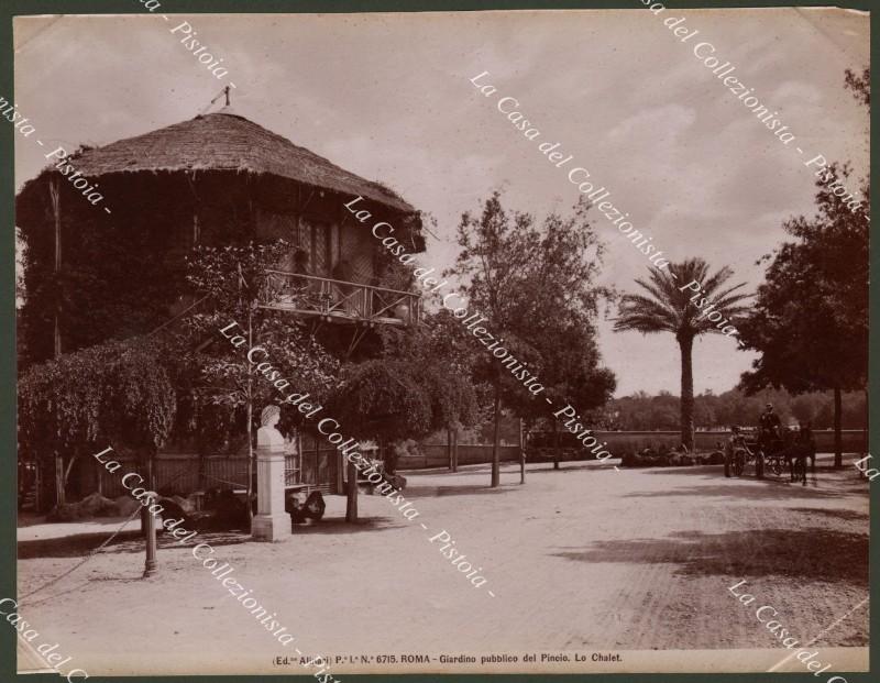 ROMA. Giardino del Pincio. Fotografia originale, fine 1800