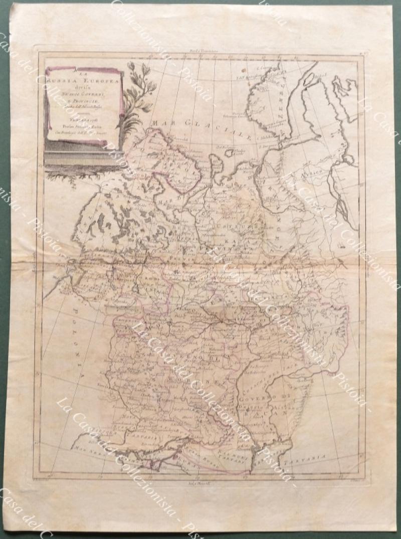 RUSSIA. Carta geografica originale. &quot;LA RUSSIA EUROPEA divisa NE&#39; SUOI …