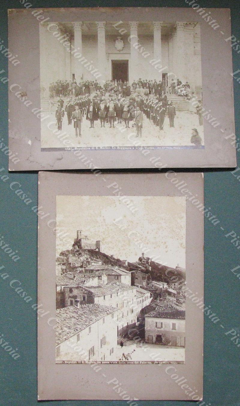 SAN MARINO. 2 foto d&#39;epoca all&#39;albumina. St. fotografico FOTOGRAFIA DELL&#39;EMILIA …