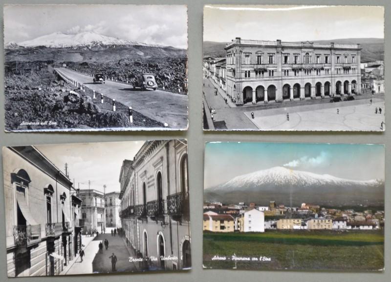 Sicilia. CATANIA. 4 Cartoline d&#39;epoca viaggiate anni &#39;50.