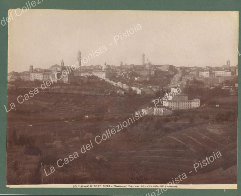 SIENA. Panorama generale della citt√†¬†visto dall&#39;Osservanza. Fotografia d&#39;epoca Alinari, fine …