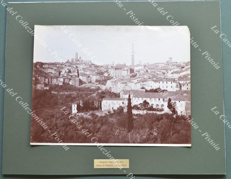 SIENA. Panorama. Rara grande fotografia originale all&#39;albumina. Alinari, fine 1800