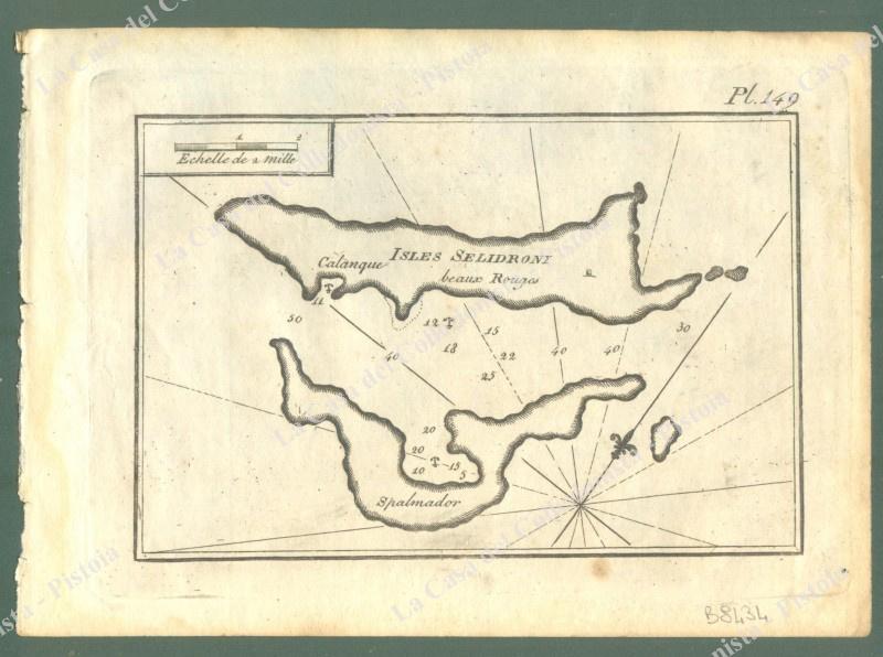 SPAGNA. BALEARI. &quot;ISLES SELIDRONI&#39;&quot;. Acquaforte. Portolano Allezard, Livorno 1817