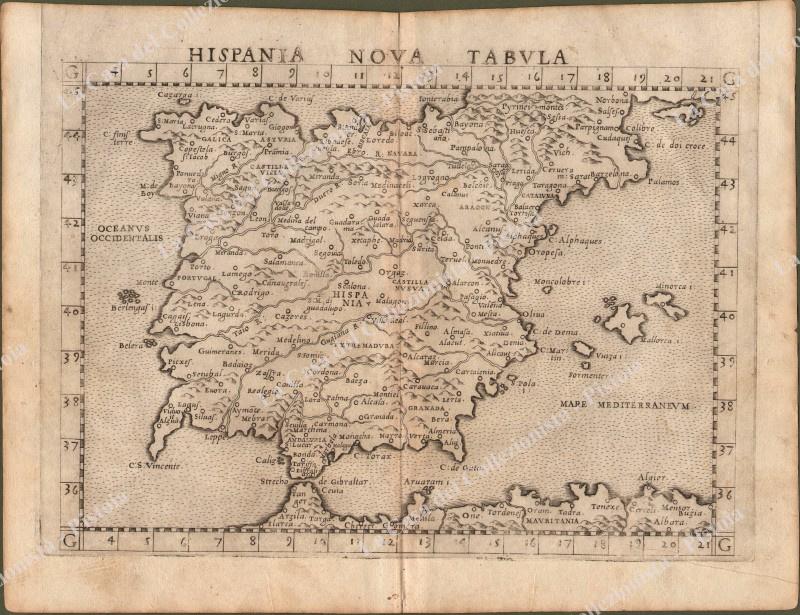 SPAGNA, PORTOGALLO. ‚ÄúHISPAGNA NOVA TABULA‚Äù. Carta tratta dall‚Äôopera ‚ÄúGEOGRAPHIA CL. …