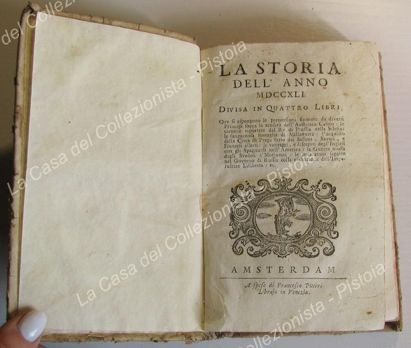 (Storia - ediz. &#39;700). LA STORIA DELL&#39;ANNO 1741. Avvenimenti in …