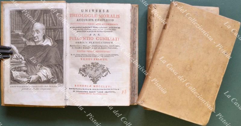 (Teologia- ediz. 1700) CUNIGLIATI FULGENZIO. UNIVERSAE THEOLOGIAE MORALIS.Vita. Bologna, Tip. …