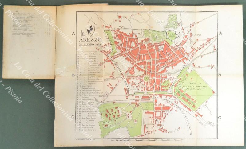 TOSCANA. AREZZO. Guida illustrata del 1928, con pianta della citt√†