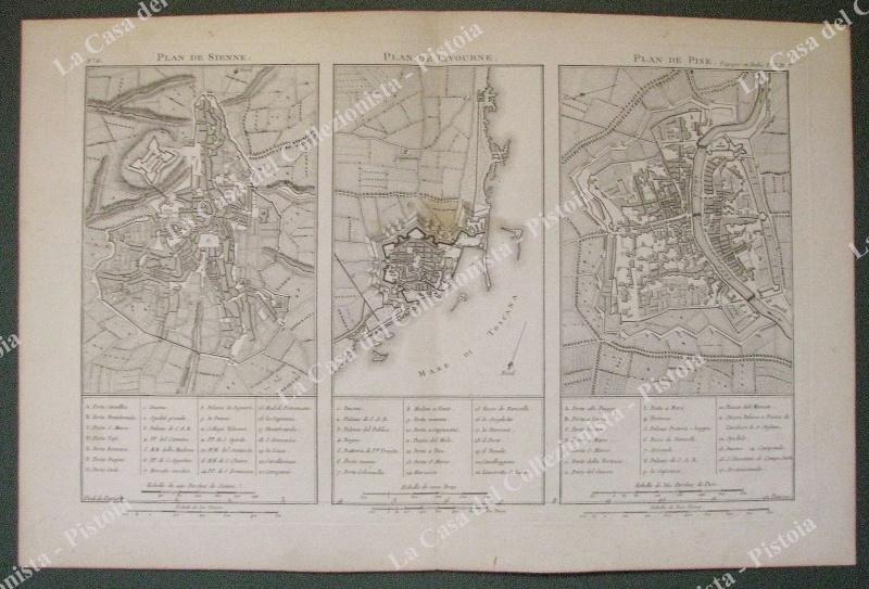 TOSCANA, SIENA, LIVORNO, PISA. ANNO 1796. &quot;Plan de Sienne - …