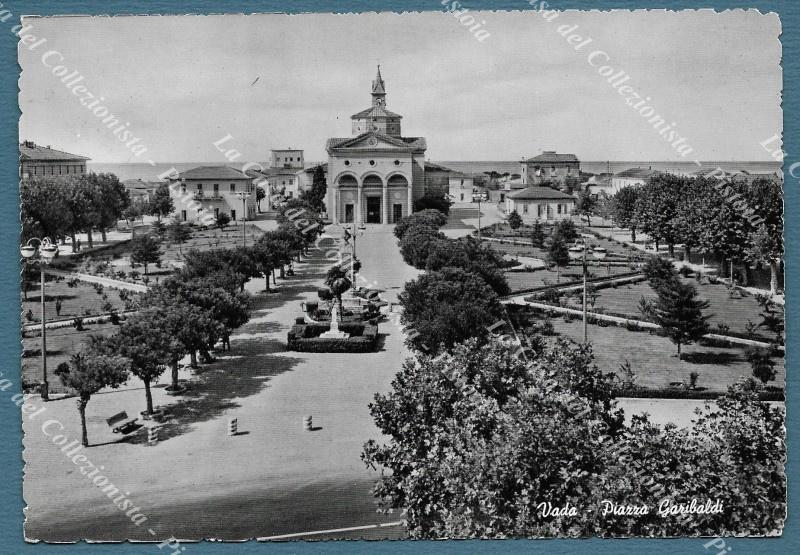 VADA, Livorno. Piazza Garibaldi. Cartolina d&#39;epoca viaggiata