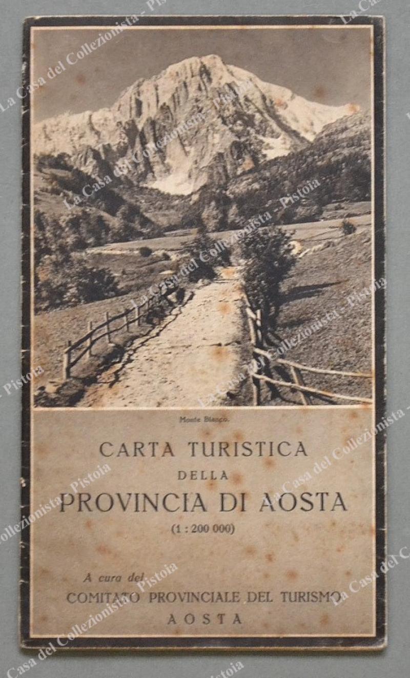 VALLE D&#39;AOSTA. Carta turistica della provincia di Aosta, pieghevole.