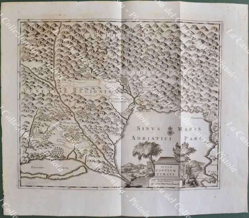 VENETO-FRIULI. &quot;SITUS FONTIUM TIMAVI&quot;. Rara carta. Leida, circa 1720