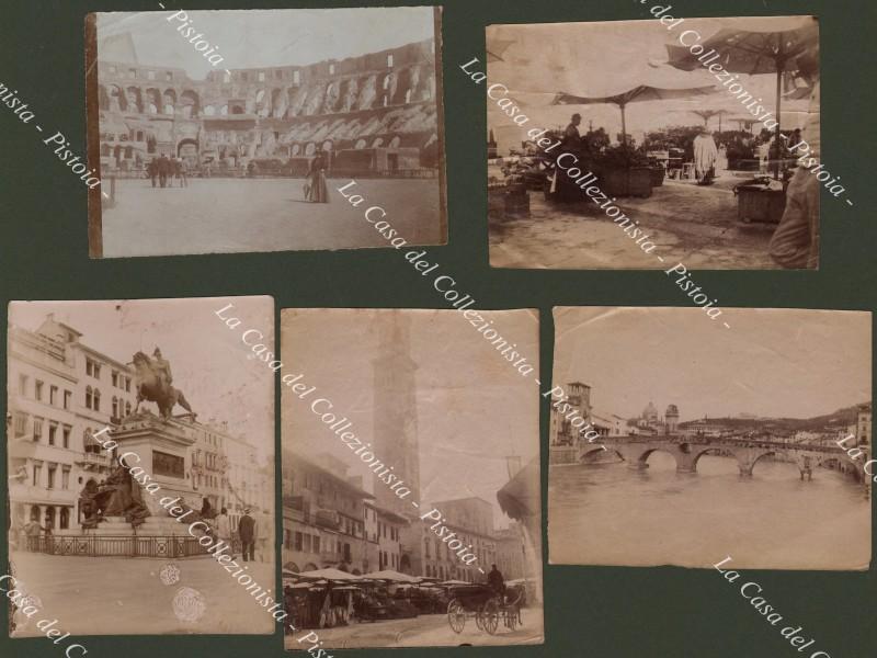 VERONA. 5 foto all&#39;albumina. Fine 1800 - inizio 1900