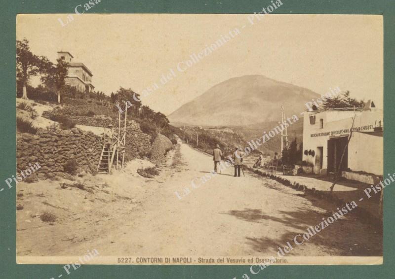 VESUVIO. Circa 1880. Contorni di Napoli-Strada del Vesuvio ed Osservatorio.