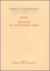 Mélanges de littérature latine