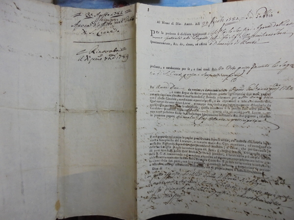 6 Atti di compravendita (6 pezzi) 1782 - 1837
