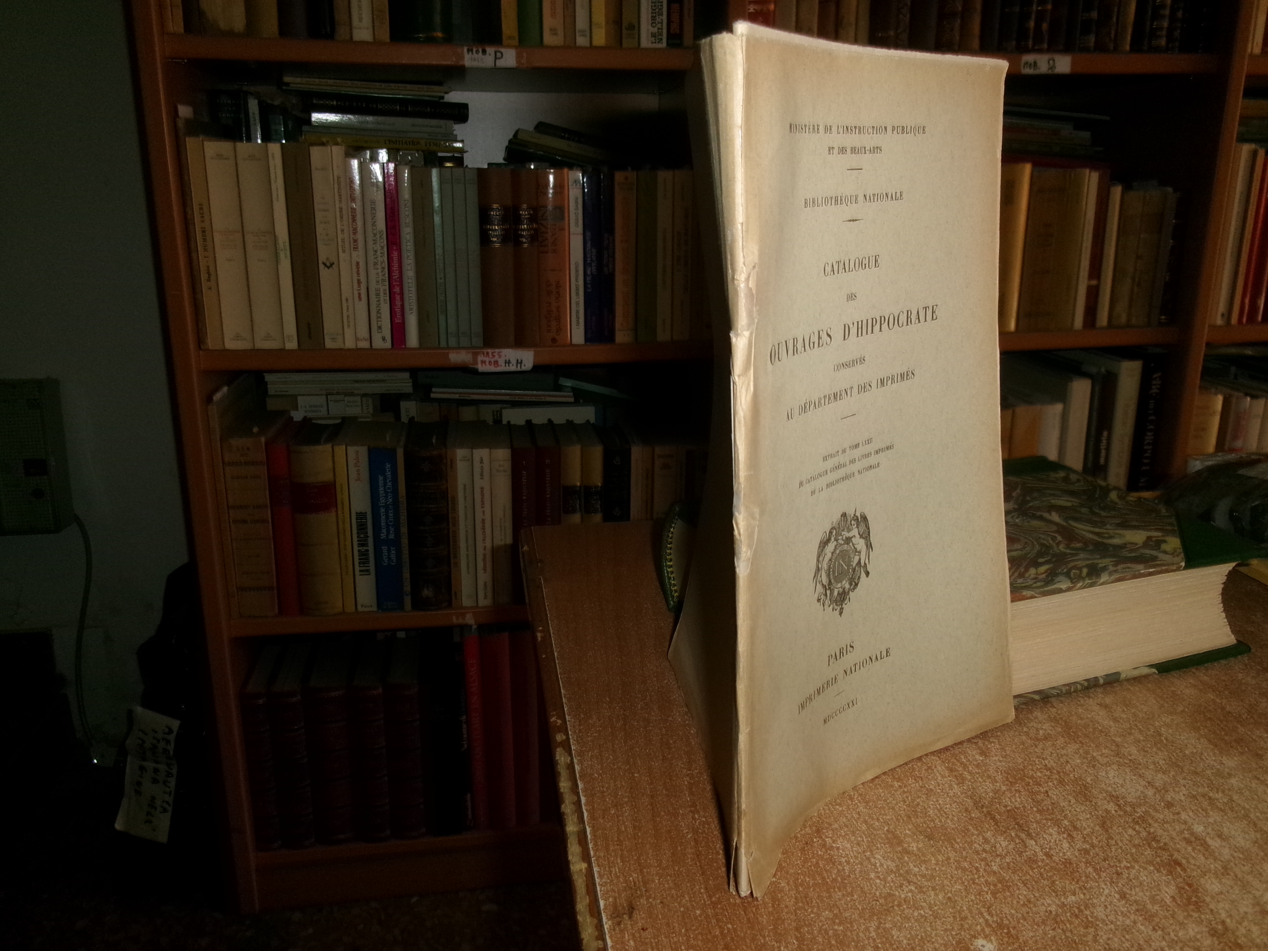 CATALOGUE des OUVRAGES D' HIPPOCRATE conservés au Département des Imprimés …