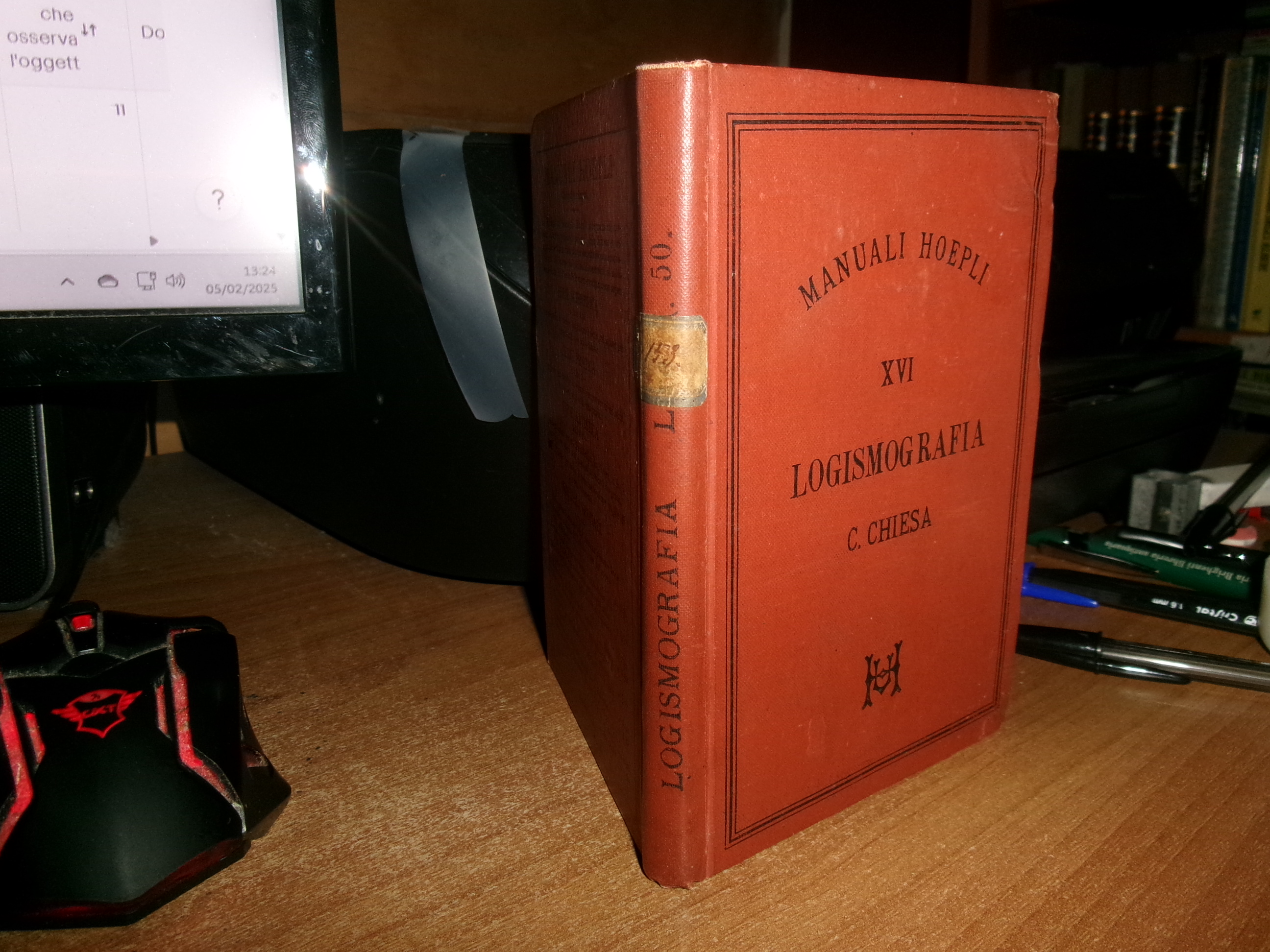 Ing. CELESTINO CHIESA. LOGISMOGRAFIA Teorica e Applicazioni. HOEPLI, 1888