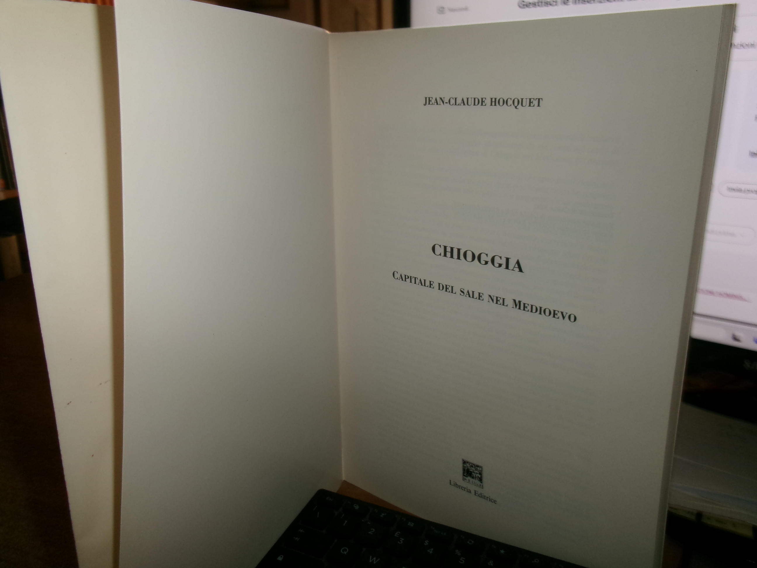 JEAN-CLAUDE HOCQUET. CHIOGGIA Capitale del sale nel Medioevo 1991