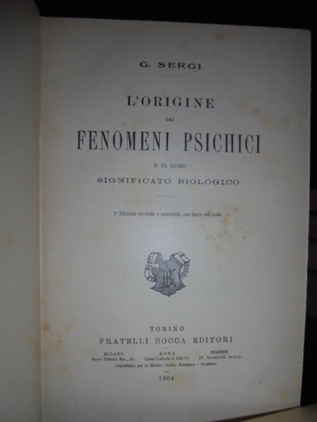 L' origine dei fenomeni psichici e il loro significato biologico.