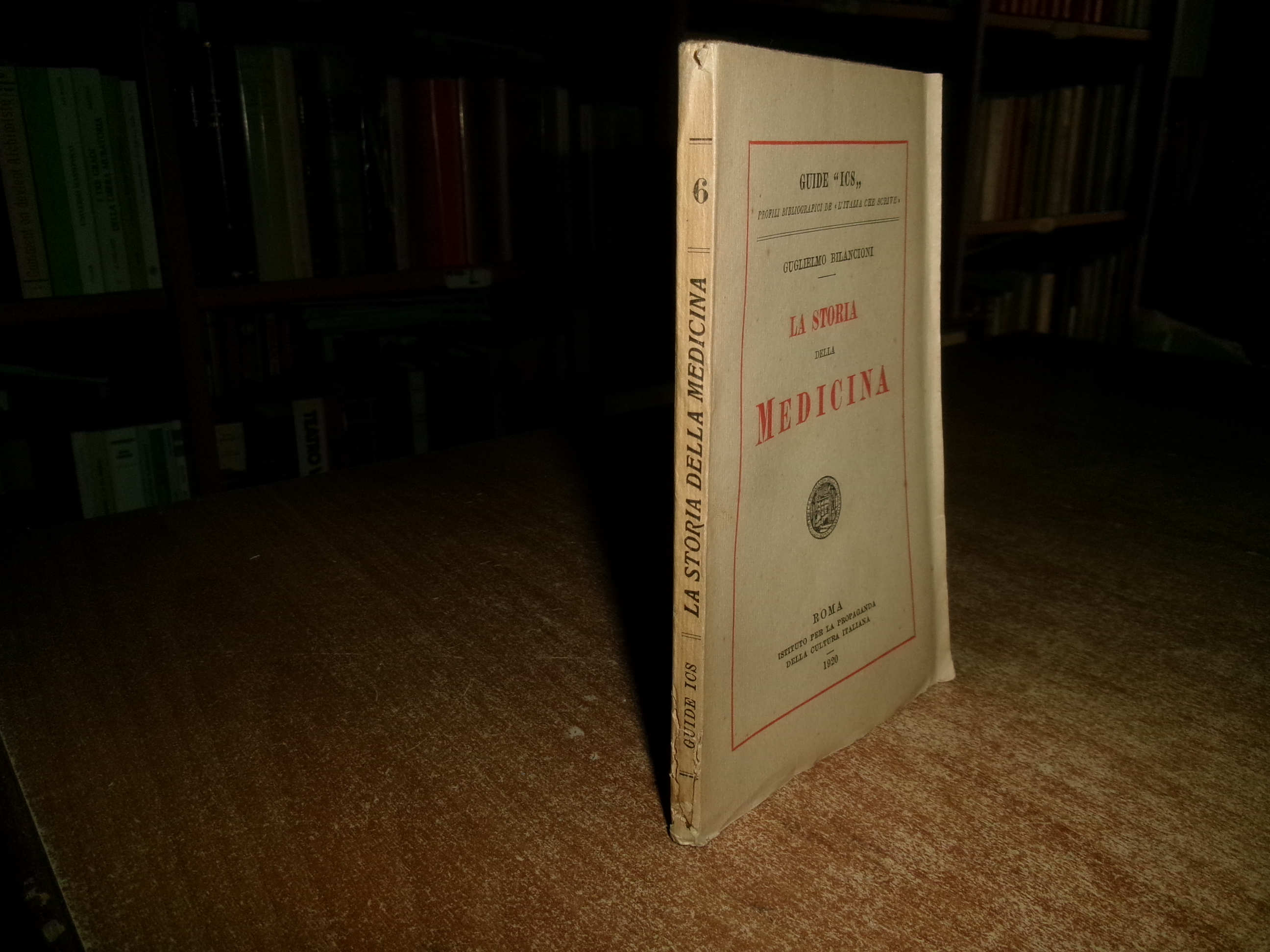 La Storia della Medicina. Guglielmo Bilancioni 1920