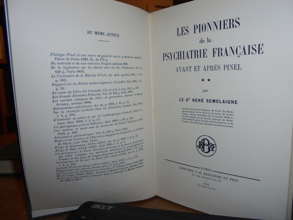 LES PIONNIERS de la PSYCHIATRIE Française avant et après Pinel