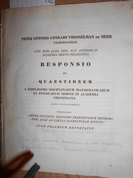 (Matematica) RESPONSIO ad Quaestionem a Nobilissimo Disciplinarum Mathematicarum et Physicarum …