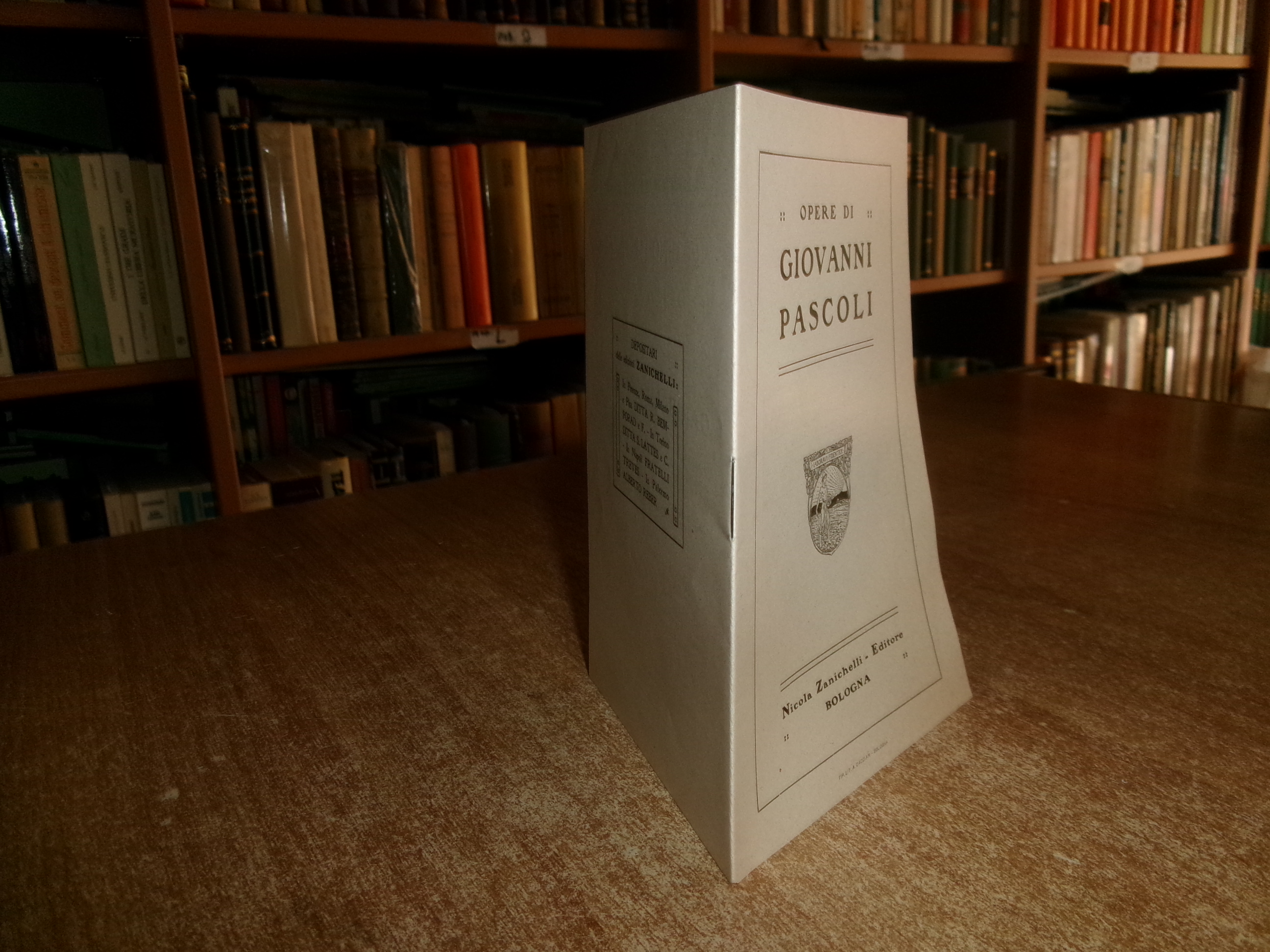 Opere di Giovanni Pascoli. (Catalogo editoriale). ZANICHELLI s.d.