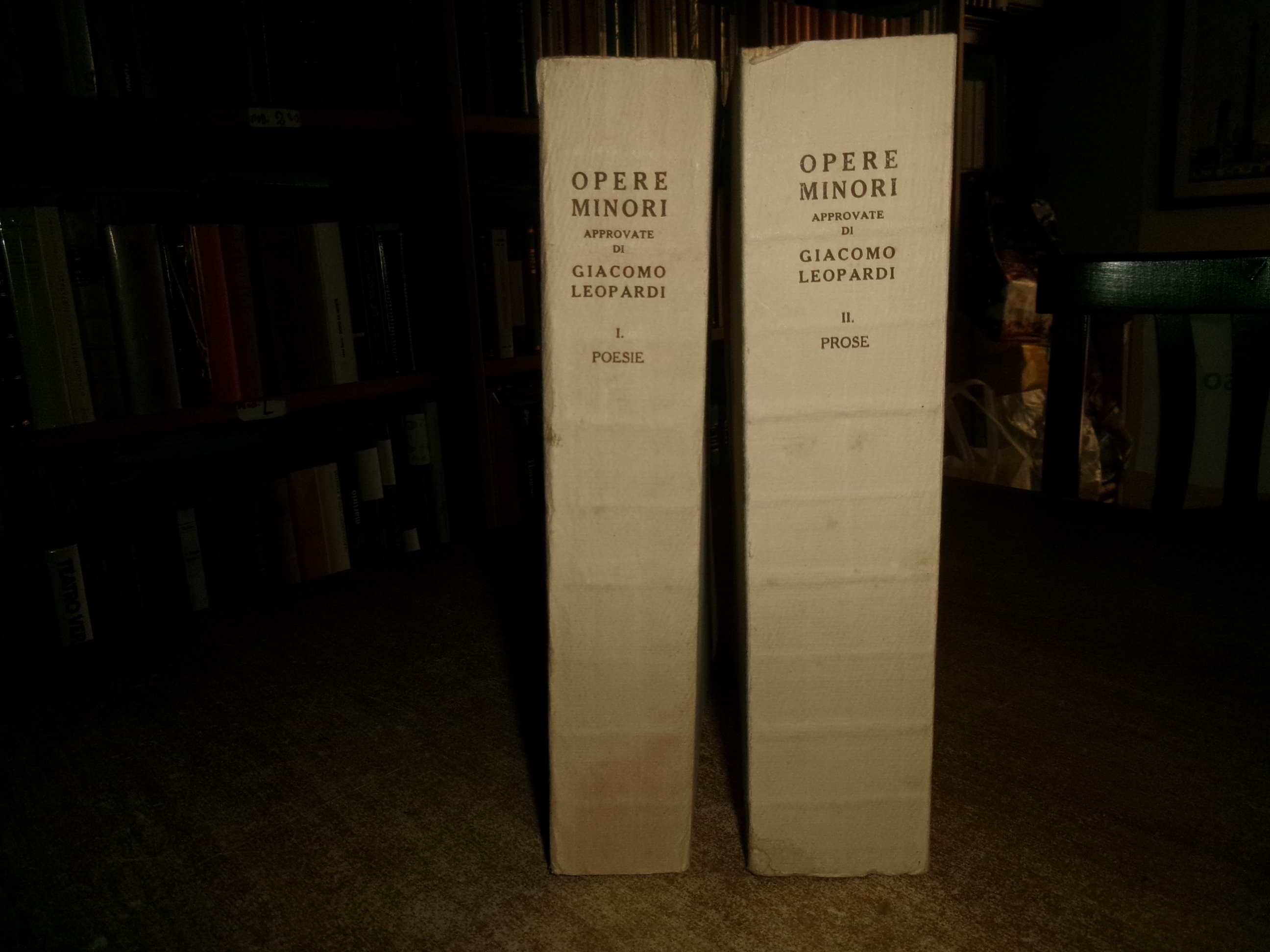 Opere minori approvate di GIACOMO LEOPARDI. 2 volumi 1931