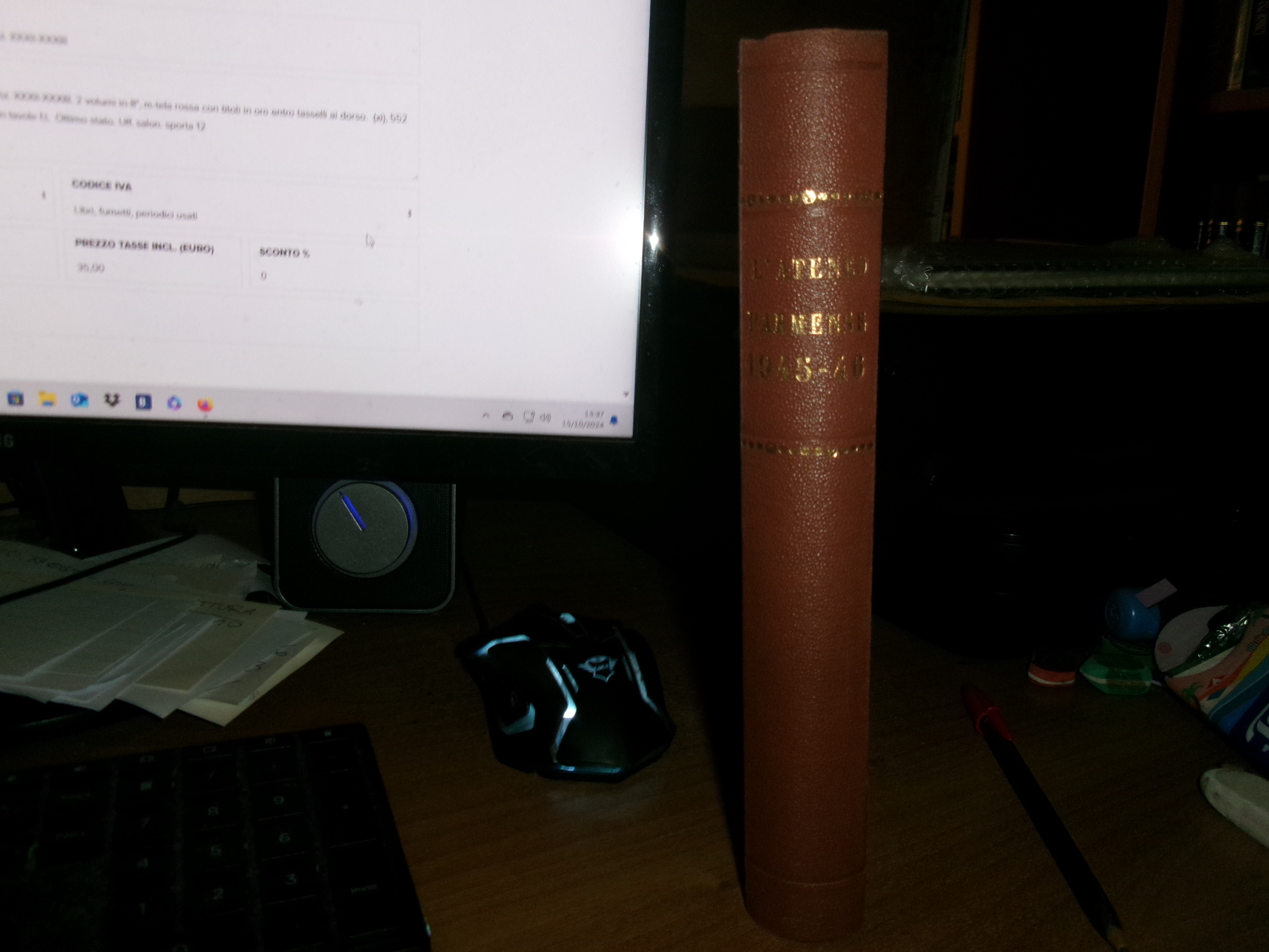 (PARMA) L' Ateneo Parmense 1945-46 volume XVI ex libris Domenico …