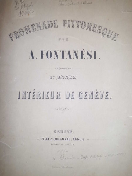 Promenade Pittoresque par FONTANESI Antonio. Intérieur de Genève. 20 litografie …