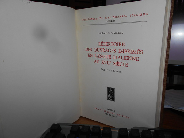 Répertoire des Ouvrages Imprimés el Langue Italienne au XVIIe Siècle