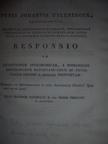 Responsio ad quaestionem astronomican, a nobilissimo disciplinarum mathematicarum ac physicarum …