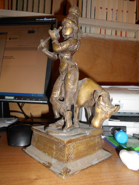 (Statuetta) Antica Statua Indiana in bronzo