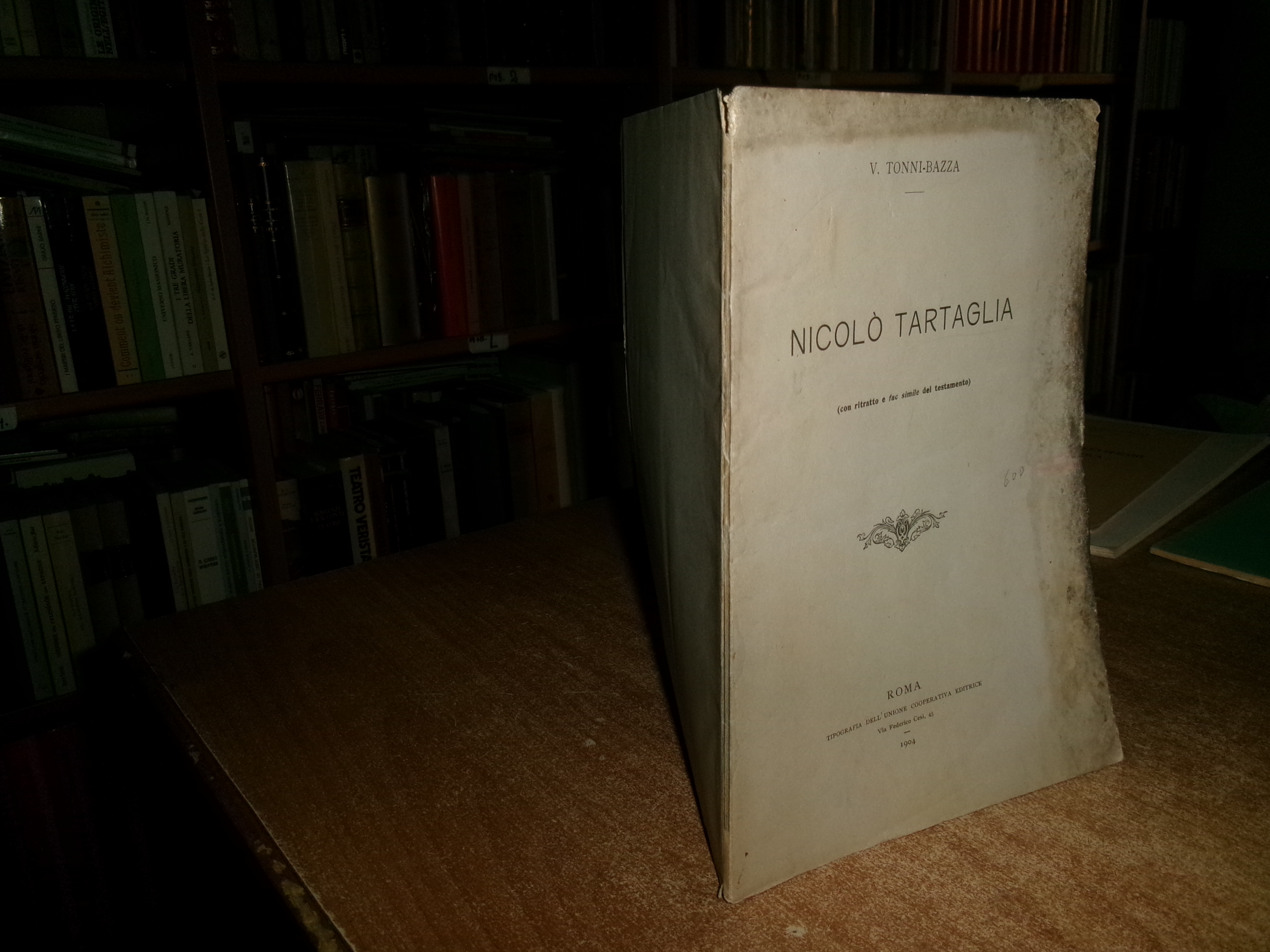 V. TONNI-BAZZA. Nicolò Tartaglia (con ritratto e fac simile del …