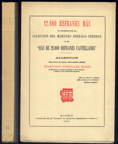 12.600 refranes mas, no contenidos en la colección del maestro …