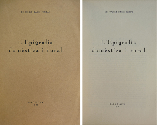 L'Epigrafia domèstica i rural.