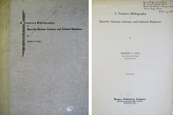 A Tentative Bibliography of Spanish-German Literary and Cultural Relations.