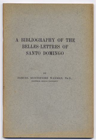A tentative Bibliography of the Belles - Lettres of Santo …