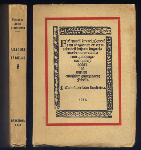 Adagios y Fábulas. Edición facsímil de la publicada en Salamanca …