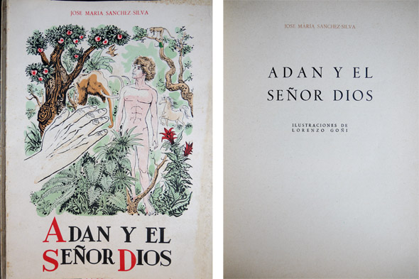 Adán y el Señor Dios. Ilustraciones de Lorenzo Goñi.